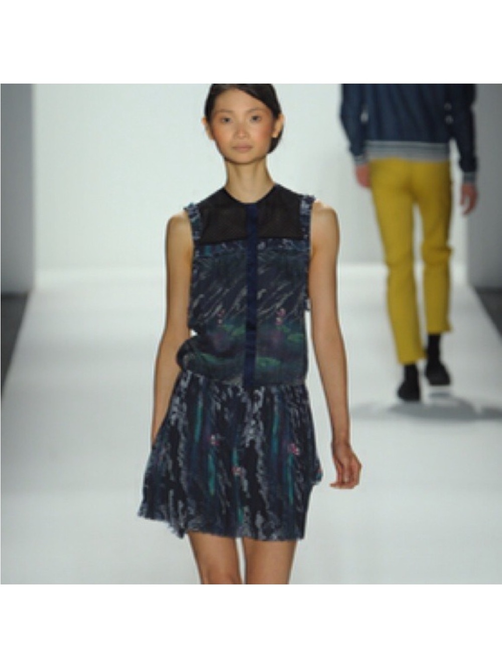 Timo Weiland Navy,Green,Purple snd Black Printed Mini Dress